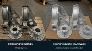 Powierzchnia stali nierdzewnej przed szkiełkowaniem
