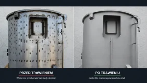Element ze stali nierdzewnej przed trawieniem