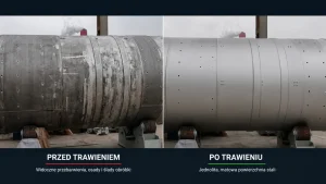 Spoina stali nierdzewnej w trakcie trawienia