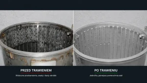 Powierzchnia stali nierdzewnej po trawieniu i pasywacji